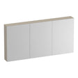 BRAUER Impress Deluxe spiegelkast 140 met interne en externe verlichting 3 dubbelzijdige spiegeldeuren mat beige SK-IMD140MB