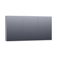 BRAUER Impress Deluxe spiegelkast 140 met interne en externe verlichting 3 dubbelzijdige spiegeldeuren mat grijs SK-IMD140MG