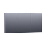 BRAUER Impress Deluxe spiegelkast 140 met interne en externe verlichting 3 dubbelzijdige spiegeldeuren mat grijs SK-IMD140MG