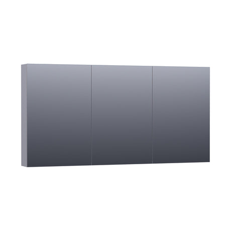BRAUER Impress Deluxe spiegelkast 140 met interne en externe verlichting 3 dubbelzijdige spiegeldeuren mat grijs SK-IMD140MG