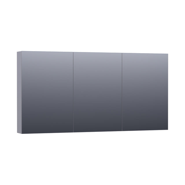 BRAUER Impress Deluxe spiegelkast 140 met interne en externe verlichting 3 dubbelzijdige spiegeldeuren mat grijs SK-IMD140MG