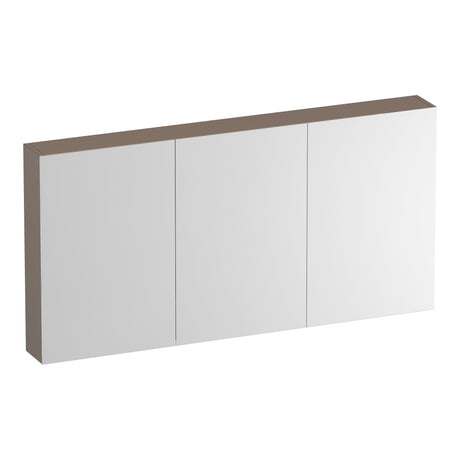 BRAUER Impress Deluxe spiegelkast 140 met interne en externe verlichting 3 dubbelzijdige spiegeldeuren mat mokka SK-IMD140MM