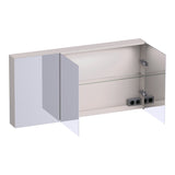 BRAUER Impress Deluxe spiegelkast 140 met interne en externe verlichting 3 dubbelzijdige spiegeldeuren mat zand SK-IMD140MS