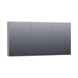 BRAUER Impress Deluxe spiegelkast 140 met interne en externe verlichting 3 dubbelzijdige spiegeldeuren mat taupe SK-IMD140MT
