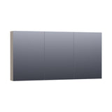 BRAUER Impress Deluxe spiegelkast 140 met interne en externe verlichting 3 dubbelzijdige spiegeldeuren mat taupe SK-IMD140MT