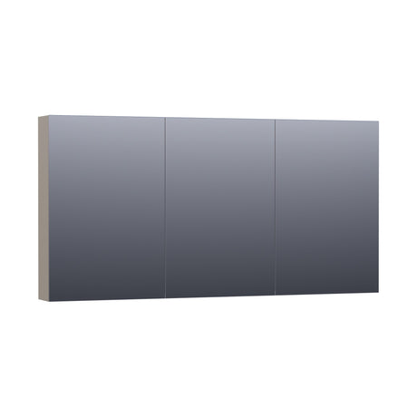 BRAUER Impress Deluxe spiegelkast 140 met interne en externe verlichting 3 dubbelzijdige spiegeldeuren mat taupe SK-IMD140MT