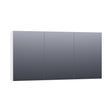 BRAUER Impress Deluxe spiegelkast 140 met interne en externe verlichting 3 dubbelzijdige spiegeldeuren mat wit SK-IMD140MW