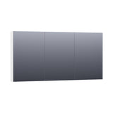 BRAUER Impress Deluxe spiegelkast 140 met interne en externe verlichting 3 dubbelzijdige spiegeldeuren mat wit SK-IMD140MW