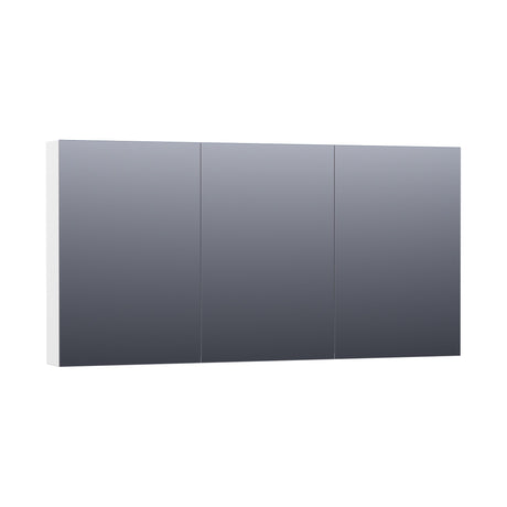 BRAUER Impress Deluxe spiegelkast 140 met interne en externe verlichting 3 dubbelzijdige spiegeldeuren mat wit SK-IMD140MW