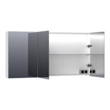BRAUER Impress Deluxe spiegelkast 140 met interne en externe verlichting 3 dubbelzijdige spiegeldeuren mat wit SK-IMD140MW
