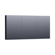 BRAUER Impress Deluxe spiegelkast 140 met interne en externe verlichting 3 dubbelzijdige spiegeldeuren mat zwart SK-IMD140MZ