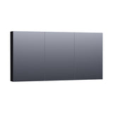 BRAUER Impress Deluxe spiegelkast 140 met interne en externe verlichting 3 dubbelzijdige spiegeldeuren mat zwart SK-IMD140MZ