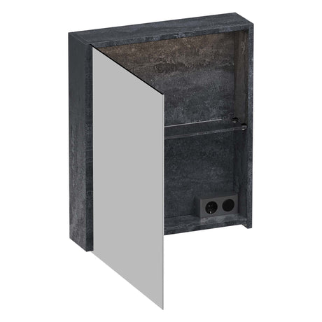 BRAUER Impress Deluxe spiegelkast 60 met interne en externe verlichting 1 linksdraaiende dubbelzijdige spiegeldeur Damascus SK-IMD60LDA