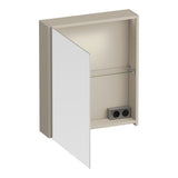 BRAUER Impress Deluxe spiegelkast 60 met interne en externe verlichting 1 linksdraaiende dubbelzijdige spiegeldeur mat beige SK-IMD60LMB