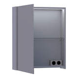 BRAUER Impress Deluxe spiegelkast 60 met interne en externe verlichting 1 linksdraaiende dubbelzijdige spiegeldeur mat grijs SK-IMD60LMG