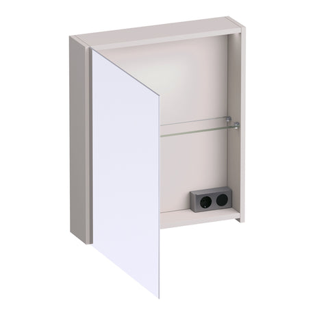 BRAUER Impress Deluxe spiegelkast 60 met interne en externe verlichting 1 linksdraaiende dubbelzijdige spiegeldeur mat zand SK-IMD60LMS