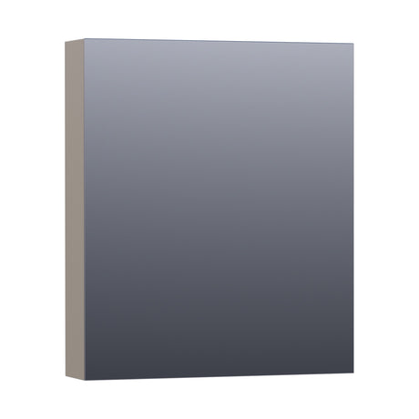 BRAUER Impress Deluxe spiegelkast 60 met interne en externe verlichting 1 linksdraaiende dubbelzijdige spiegeldeur mat taupe SK-IMD60LMT