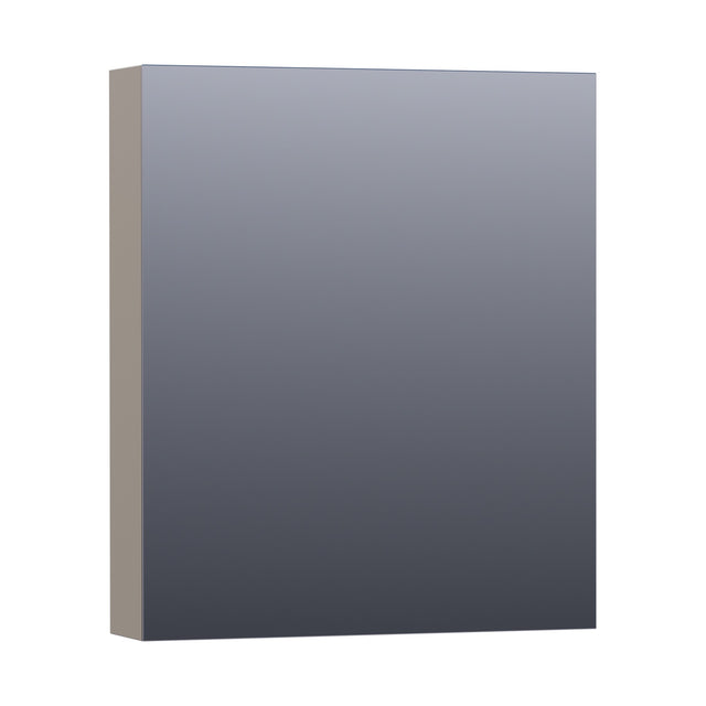 BRAUER Impress Deluxe spiegelkast 60 met interne en externe verlichting 1 linksdraaiende dubbelzijdige spiegeldeur mat taupe SK-IMD60LMT