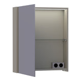 BRAUER Impress Deluxe spiegelkast 60 met interne en externe verlichting 1 linksdraaiende dubbelzijdige spiegeldeur mat taupe SK-IMD60LMT