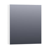 BRAUER Impress Deluxe spiegelkast 60 met interne en externe verlichting 1 linksdraaiende dubbelzijdige spiegeldeur mat wit SK-IMD60LMW
