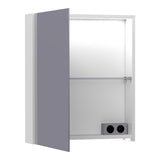 BRAUER Impress Deluxe spiegelkast 60 met interne en externe verlichting 1 linksdraaiende dubbelzijdige spiegeldeur mat wit SK-IMD60LMW