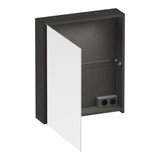 BRAUER Impress Deluxe spiegelkast 60 met interne en externe verlichting 1 linksdraaiende dubbelzijdige spiegeldeur Timber Anthracite SK-IMD60LTA