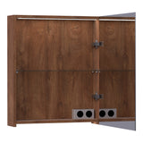 BRAUER Impress Deluxe spiegelkast 60 met interne en externe verlichting 1 rechtsdraaiende dubbelzijdige spiegeldeur Forest Cacao SK-IMD60RFC