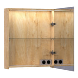 BRAUER Impress Deluxe spiegelkast 60 met interne en externe verlichting 1 rechtsdraaiende dubbelzijdige spiegeldeur Forest Tan SK-IMD60RFT