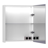 BRAUER Impress Deluxe spiegelkast 60 met interne en externe verlichting 1 rechtsdraaiende dubbelzijdige spiegeldeur hoogglans wit SK-IMD60RHW