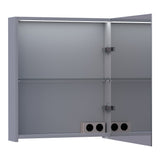 BRAUER Impress Deluxe spiegelkast 60 met interne en externe verlichting 1 rechtsdraaiende dubbelzijdige spiegeldeur mat grijs SK-IMD60RMG