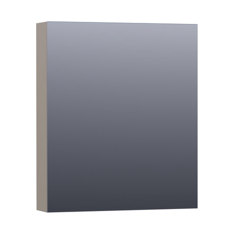 BRAUER Impress Deluxe spiegelkast 60 met interne en externe verlichting 1 rechtsdraaiende dubbelzijdige spiegeldeur mat taupe SK-IMD60RMT