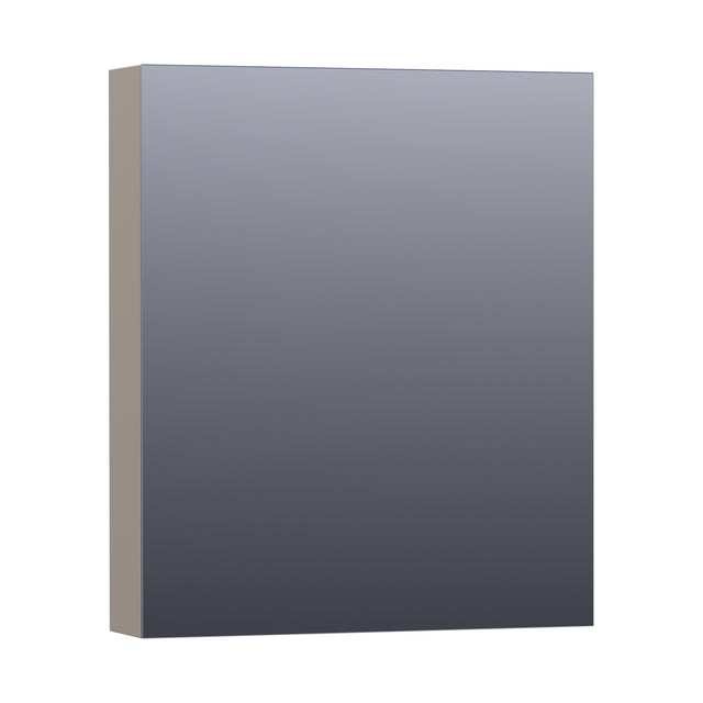 BRAUER Impress Deluxe spiegelkast 60 met interne en externe verlichting 1 rechtsdraaiende dubbelzijdige spiegeldeur mat taupe SK-IMD60RMT