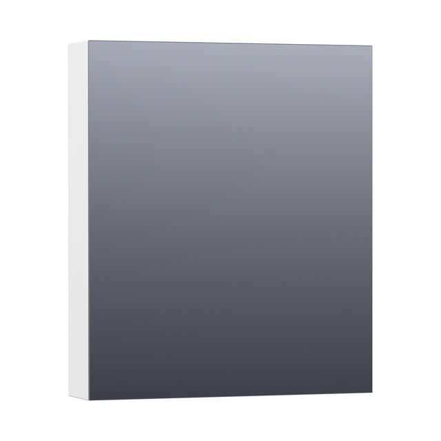 BRAUER Impress Deluxe spiegelkast 60 met interne en externe verlichting 1 rechtsdraaiende dubbelzijdige spiegeldeur mat wit SK-IMD60RMW