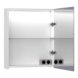 BRAUER Impress Deluxe spiegelkast 60 met interne en externe verlichting 1 rechtsdraaiende dubbelzijdige spiegeldeur mat wit SK-IMD60RMW