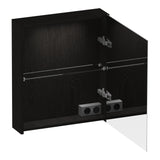 BRAUER Impress Deluxe spiegelkast 60 met interne en externe verlichting 1 rechtsdraaiende dubbelzijdige spiegeldeur Timber Black SK-IMD60RTB