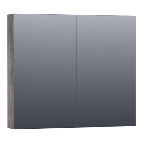 BRAUER Impress Deluxe spiegelkast 80 met interne en externe verlichting 2 dubbelzijdige spiegeldeuren Driftwood SK-IMD80DR