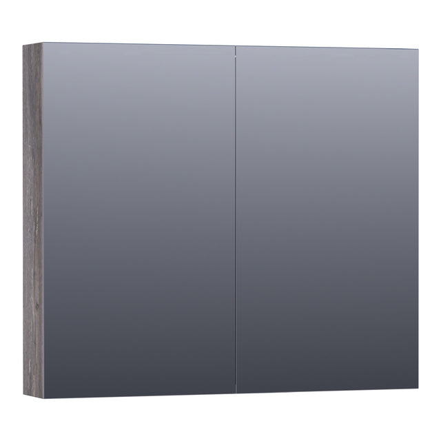 BRAUER Impress Deluxe spiegelkast 80 met interne en externe verlichting 2 dubbelzijdige spiegeldeuren Driftwood SK-IMD80DR