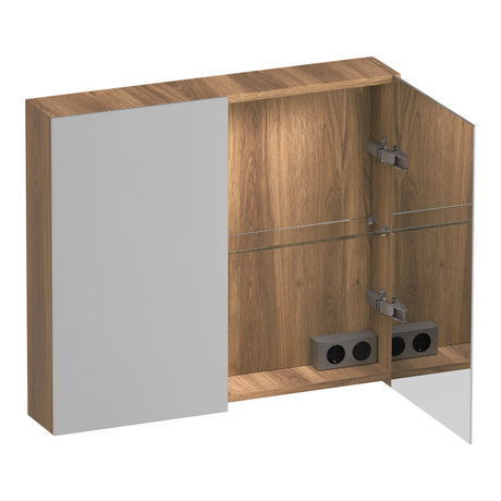 BRAUER Impress Deluxe spiegelkast 80 met interne en externe verlichting 2 dubbelzijdige spiegeldeuren Honey SK-IMD80HO