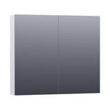 BRAUER Impress Deluxe spiegelkast 80 met interne en externe verlichting 2 dubbelzijdige spiegeldeuren hoogglans wit SK-IMD80HW