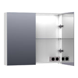 BRAUER Impress Deluxe spiegelkast 80 met interne en externe verlichting 2 dubbelzijdige spiegeldeuren hoogglans wit SK-IMD80HW
