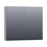 BRAUER Impress Deluxe spiegelkast 80 met interne en externe verlichting 2 dubbelzijdige spiegeldeuren mat grijs SK-IMD80MG