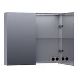 BRAUER Impress Deluxe spiegelkast 80 met interne en externe verlichting 2 dubbelzijdige spiegeldeuren mat grijs SK-IMD80MG