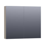 BRAUER Impress Deluxe spiegelkast 80 met interne en externe verlichting 2 dubbelzijdige spiegeldeuren mat taupe SK-IMD80MT
