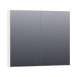 BRAUER Impress Deluxe spiegelkast 80 met interne en externe verlichting 2 dubbelzijdige spiegeldeuren mat wit SK-IMD80MW