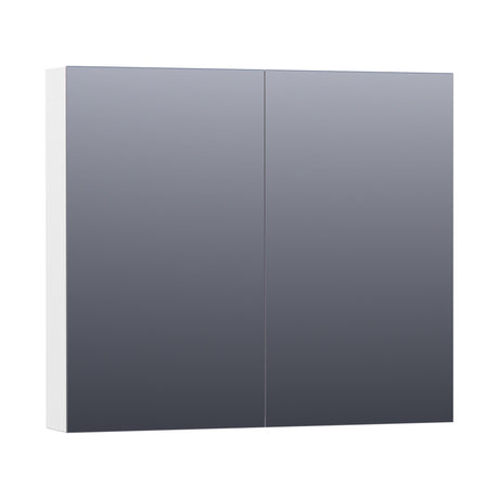 BRAUER Impress Deluxe spiegelkast 80 met interne en externe verlichting 2 dubbelzijdige spiegeldeuren mat wit SK-IMD80MW
