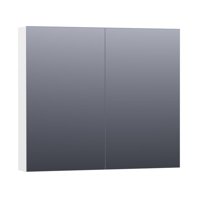 BRAUER Impress Deluxe spiegelkast 80 met interne en externe verlichting 2 dubbelzijdige spiegeldeuren mat wit SK-IMD80MW