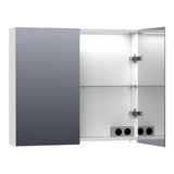 BRAUER Impress Deluxe spiegelkast 80 met interne en externe verlichting 2 dubbelzijdige spiegeldeuren mat wit SK-IMD80MW