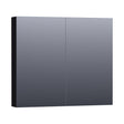 BRAUER Impress Deluxe spiegelkast 80 met interne en externe verlichting 2 dubbelzijdige spiegeldeuren mat zwart SK-IMD80MZ