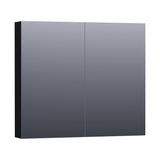 BRAUER Impress Deluxe spiegelkast 80 met interne en externe verlichting 2 dubbelzijdige spiegeldeuren mat zwart SK-IMD80MZ
