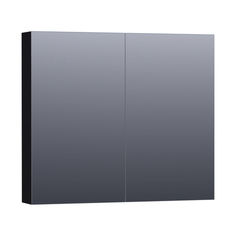 BRAUER Impress Deluxe spiegelkast 80 met interne en externe verlichting 2 dubbelzijdige spiegeldeuren mat zwart SK-IMD80MZ